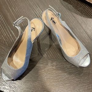 Fioni Silver Sparkle High Heels